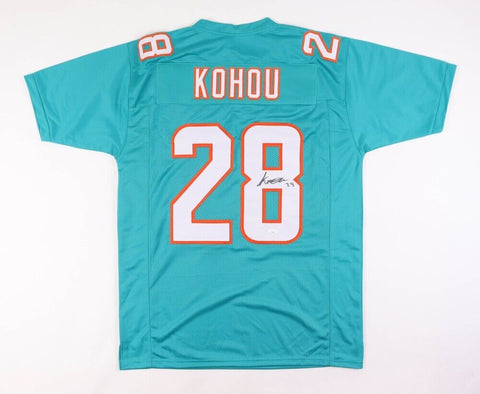 Kader Kohou Signed Miami Dolphins Teal Jersey (JSA COA) Rookie Defensive Back