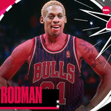 Dennis Rodman Chicago Bulls 35" x 43" Framed Black Pinstriped Jersey (Beckett)