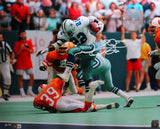 Emmitt Smith Signed Cowboys Leap Over Players 16x20 HM Photo- Beckett W Hologram