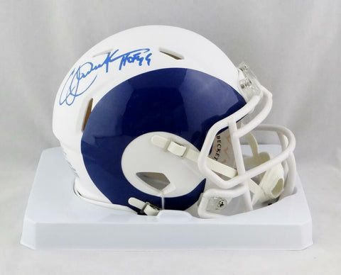 Eric Dickerson Autographed LA Rams AMP Mini Helmet w/ HOF- Beckett W Auth *Blue