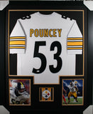 MAURKICE POUNCEY (Steelers white TOWER) Signed Autographed Framed Jersey JSA