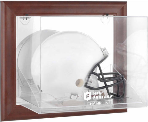 Fantasy Football Champion Brown Framed Wall-Mountable Team Logo Helmet Case