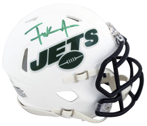Jets Frank Gore Authentic Signed Flat White Speed Mini Helmet BAS Wit #WB88731