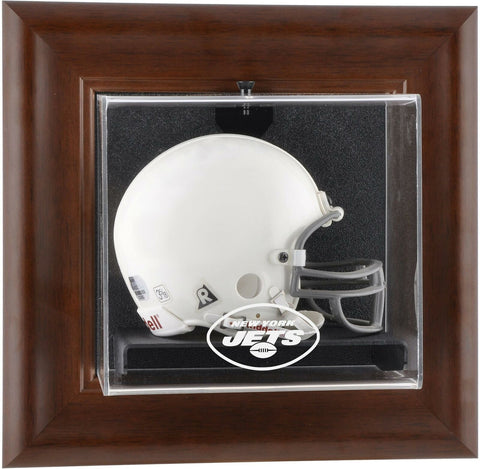 New York Jets Brown Framed Wall-Mountable Mini Helmet Display Case - Fanatics