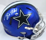 Bill Bates Autographed Dallas Cowboys Flash Speed Mini Helmet-Prova *White