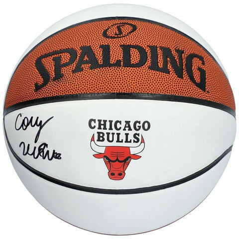 COBY WHITE Autographed Chicago Bulls White Panel Spalding Basketball FANATICS