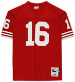 FRMD Joe Montana San Francisco 49ers Signed Mitchell & Ness Red Authentic Jersey