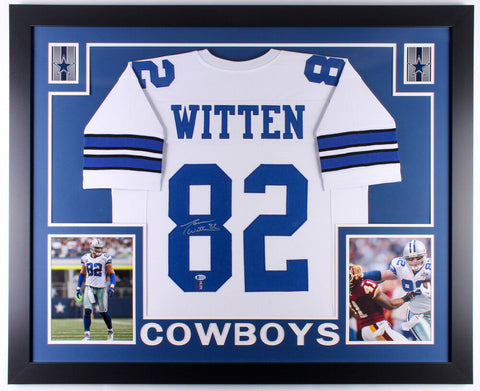 Jason Witten Signed Cowboys 35x43 Custom Framed Jersey (Beckett & Witten Holo)