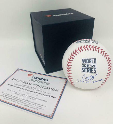 COREY SEAGER Autographed Dodgers "2020 WS Champs" World Series Baseball FANATICS