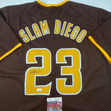 Autographed/Signed Fernando Tatis Jr. Slam Diego San Brown Jersey JSA COA