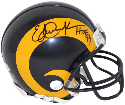 Eric Dickerson Autographed Los Angeles Rams 1981-99 Mini Helmet HOF BAS 30869