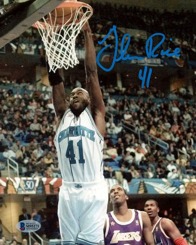 GLEN RICE SIGNED AUTOGRAPHED CHARLOTTE HORNETS 8x10 PHOTO BECKETT
