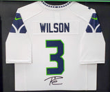 SEAHAWKS RUSSELL WILSON AUTOGRAPHED FRAMED WHITE NIKE JERSEY RW HOLO 200431