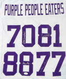 Purple People Eaters Autographed White Pro Style Jersey - JSA Auth *Silver