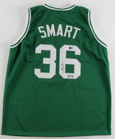 Marcus Smart Signed Boston Celtics Green Home Jersey Inscribed "DPOY" (Beckett)