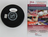 Mike Ritcher Signed New York Rangers Logo Hockey Puck (JSA COA) 1994 Stanley Cup