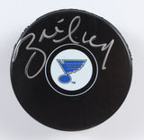 Brett Hull Signed St. Louis Blues Logo Hockey Puck (Beckett COA) 741 NHL Goals