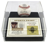 Indians Bob Feller Signed Thumbprint Baseball LE #'d/200 w/ Display Case BAS