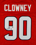 Jadeveon Clowney Autographed Red Pro Style Jersey- JSA Witnessed Authenticated