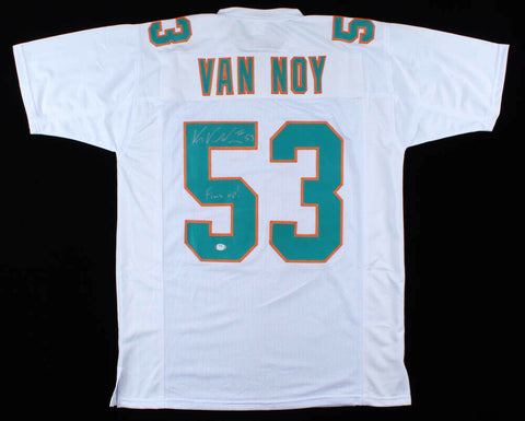 Kyle Van Noy Signed Miami Dolphins White Jersey Inscribed "Fins Up!" (PSA COA)