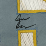 FRAMED Autographed/Signed ASANTE SAMUEL JR. 33x42 White Football Jersey JSA COA