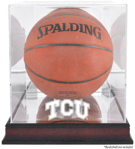 TCU Horned Frogs Antique Finish Basketball Display Case w/Mirror Back