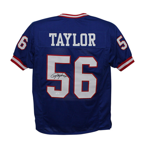 Lawrence Taylor Autographed/Signed Pro Style Blue XL Jersey Beckett 36320