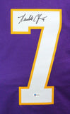 Randall Cunningham Autographed Purple Pro Style Jersey - Beckett W Auth *7
