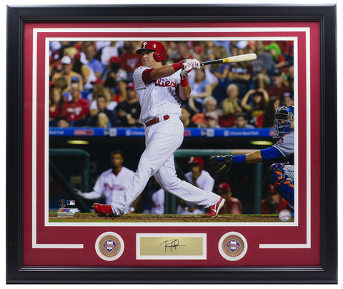 Rhys Hoskins Framed 16x20 Phillies Baseball Photo w/ Laser Engraved Signature
