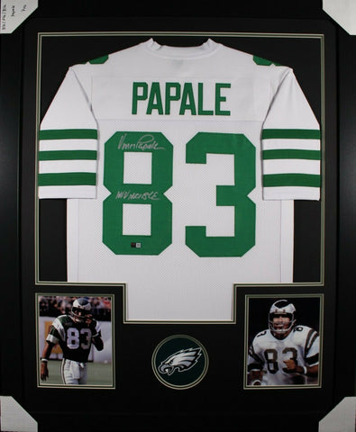 VINCE PAPALE (Eagles white TOWER) Signed Autographed Framed Jersey Tristar