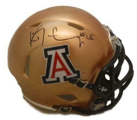 Ka'Deem Carey Autographed Arizona Wildcats Riddell Gold Mini Helmet JSA 10810