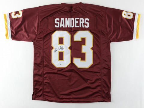 Ricky Sanders Signed Redskins Jersey (Beckett) 2xSuper Bowl Champ Wide Receiver