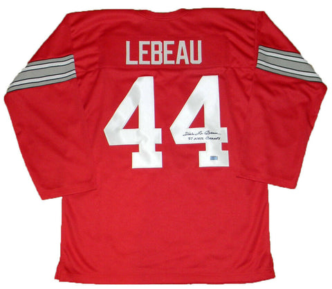 DICK LEBEAU OHIO STATE BUCKEYES SIGNED AUTOGRAPHED #44 RED THROWBACK JERSEY COA