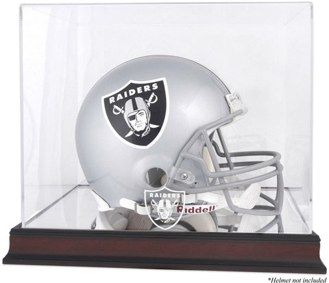 Raiders Mahogany Helmet Logo Display Case with Mirror Back - Fanatics