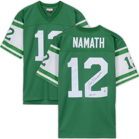 Joe Namath Jets Signed White Mitchell & Ness Replica Jersey "HOF 85" Insc