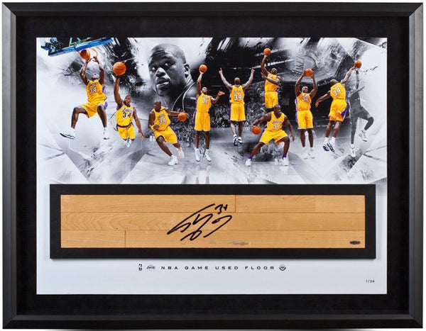 SHAQUILLE O'NEAL 'SHAQ' Signed Framed "Game Used" Floor Collage UDA LE 34