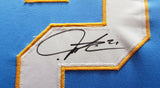 CHARGERS LADAINIAN TOMLINSON AUTOGRAPHED FRAMED BLUE JERSEY BECKETT 200928