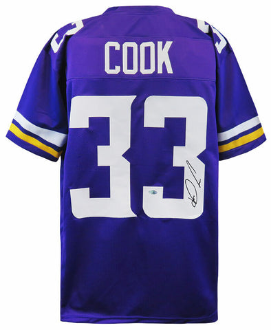 Dalvin Cook (VIKINGS) Signed Purple Custom Football Jersey - (SCHWARTZ COA)