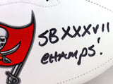 Mike Alstott Autographed Tampa Bay Bucs Logo Football w/SB Champs-BAW Hologram