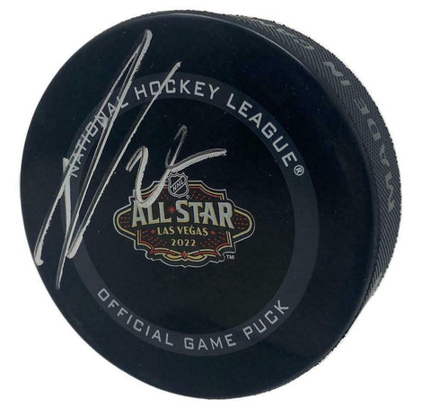 LEON DRAISAITL Autographed Oilers 2022 NHL All Star Game Puck FANATICS