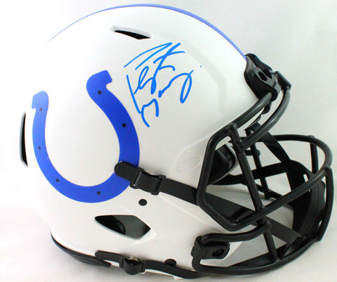 Peyton Manning Autographed Colts Lunar F/S Speed Authentic Helmet-Fanatics *Blue