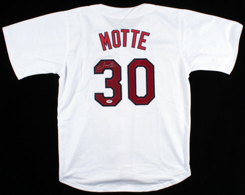 Jason Motte Signed St Louis Cardinals Majestic MLB Style Jersey (PSA Holo)
