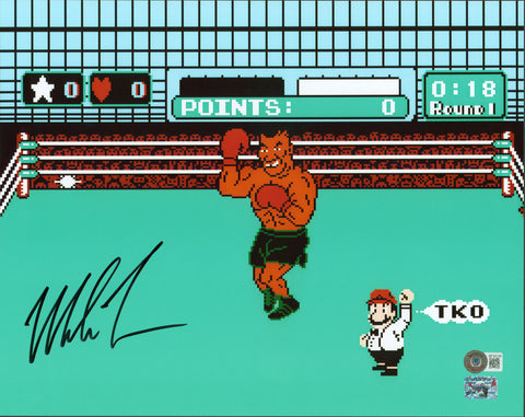 Mike Tyson Authentic Signed 11x14 Punch Out Photo w/ Black Signature BAS