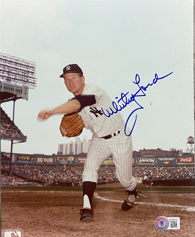 Whitey Ford Signed 8x10 New York Yankees Baseball Photo BAS