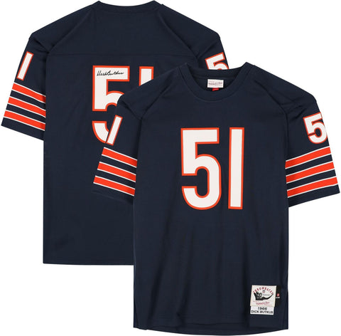Dick Butkus Chicago Bears Autographed Navy Mitchell & Ness Replica Jersey