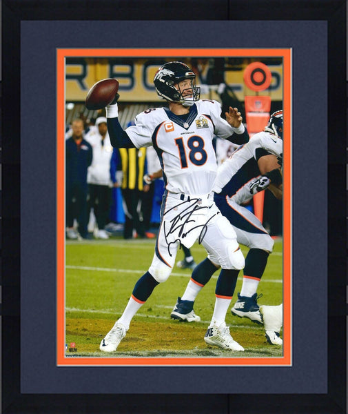 Frmd Peyton Manning Denver Broncos Signed 16" x 20" Super Bowl 50 Vertical Photo