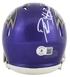 Ravens Deion Sanders Authentic Signed Flash Speed Mini Helmet BAS Witnessed