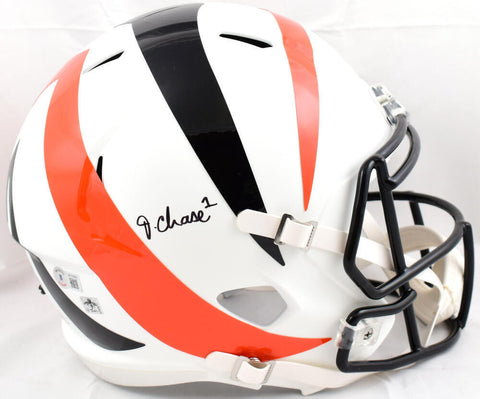 Ja'Marr Chase Autographed Cincinnati Bengals F/S Amp Speed Helmet-Beckett W Holo