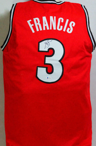 Steve Francis Autographed Red College Style Jersey- Beckett Witness *Black