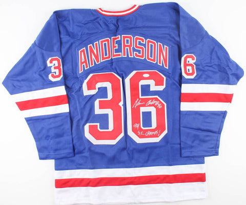 Glenn Anderson "94 SC Champs!" Signed New York Rangers Jersey (JSA COA) 6 S Cups